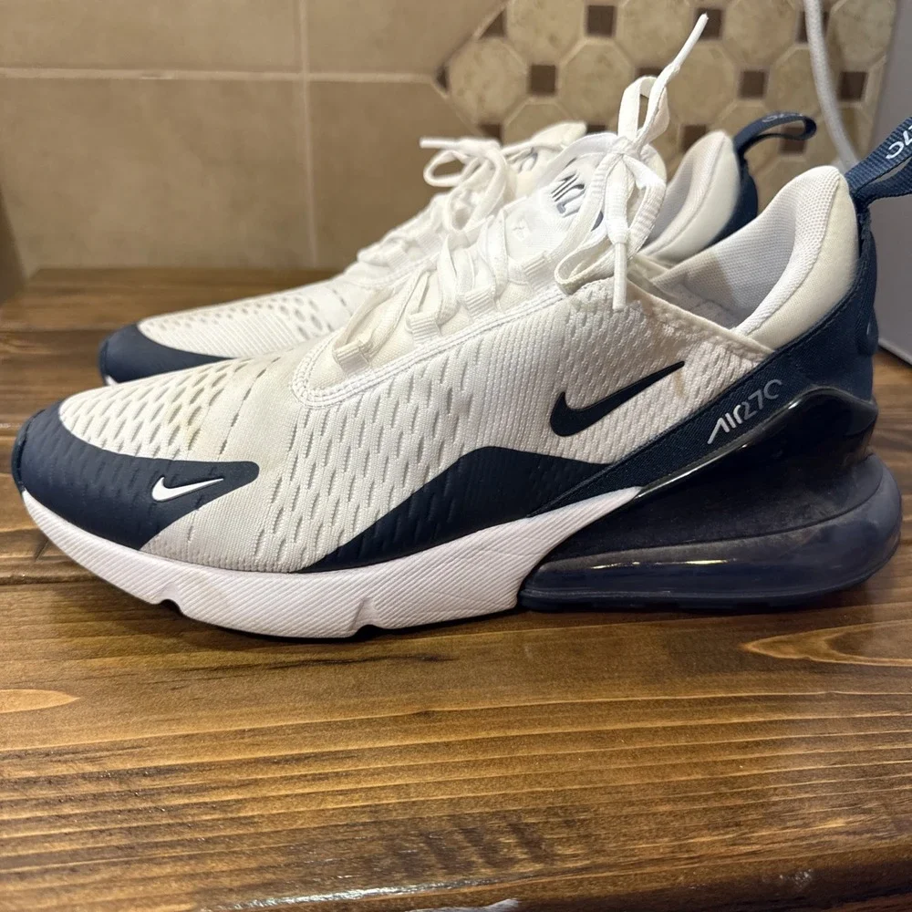 Size‎ 11.5- Women's Air Max 270 White Armory Navy Blue Slate HQ1646-100 Sneakers